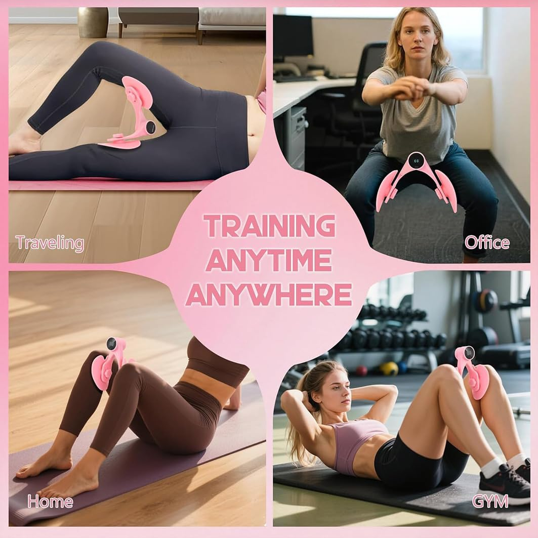 Betterlifewj Butt Trainer. with Counter. Thigh Trainer. Pelvic Floor Muscle Trainer with Figure-8 Resistance Band for Buttocks and Legs, Body Shaping Exercise. (Pink) image number 5