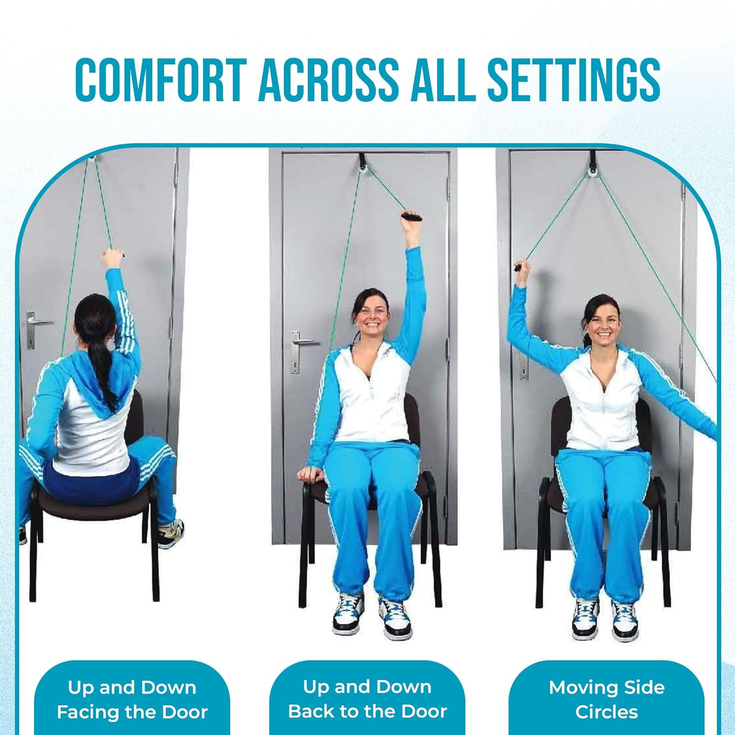 AARAM Overhead Hand Shoulder Pulley Equipment Kit W/Rope for Home Gym Exercise & Physical Therapy, for Frozen Shoulder and Hand Physiotherapy Exercise and General Hand Movement Exercise. image number 6