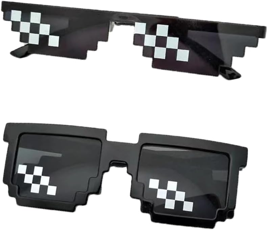 Thug Life Glasses, Pixel Funny Sunglasses for Party, Deal with It Fun Cool Glasses Bachelor Party Decor, Mosaic Gamer MLG Photo Props Glasses for Adults Teens image number 5
