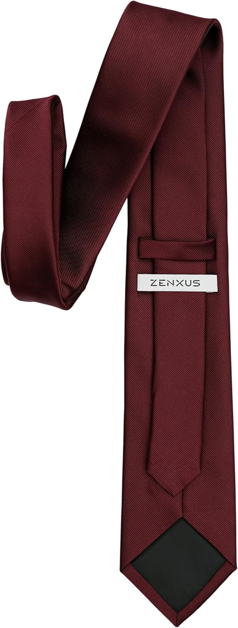 Regular Tie and Pocket Square for Men, Solid Color Necktie Set, 3.2 Inch Standard Width image number 5