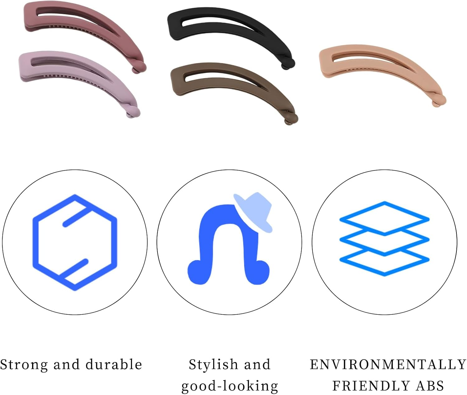 Pack of 5 Banana Clip Hair, Banana Clip Thick Hair, Banana Clip Thin Hair, Retro Banana Hair Clip, Non-Slip Banana Clip, Suitable for Women and Girls image number 5