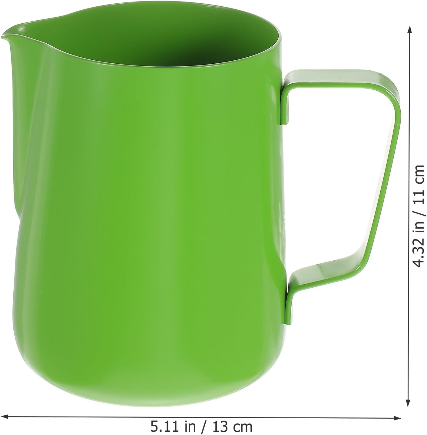 CATIEBYE Stainless Steel Coffee Frothing Pitcher 600Ml with Non-Stick Coating Thickened Milk Steaming Jug Green for Home Espresso and Latte Art image number 5