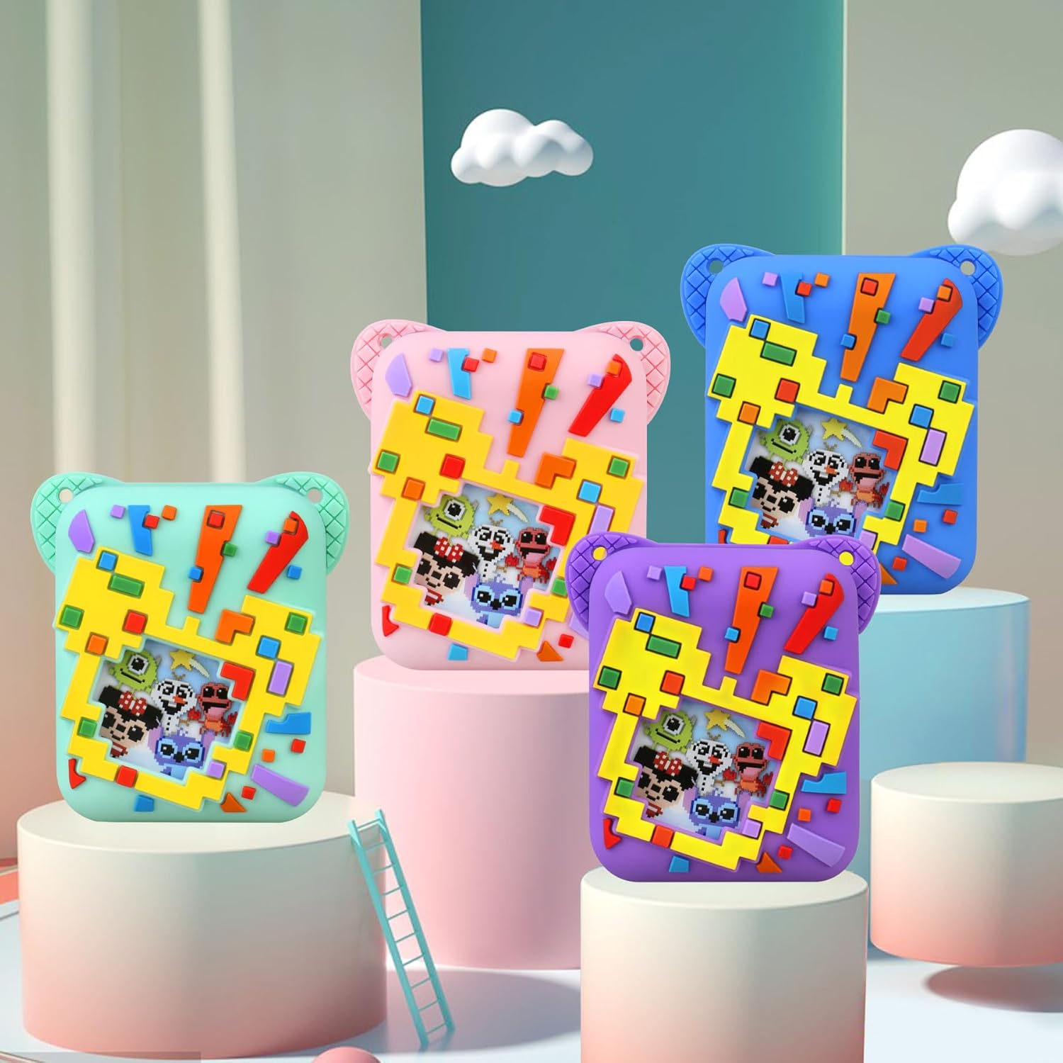 RAIALL Silicone Cover Case for Bitzee Disney Interactive Toy Digital Pet, Kids Protective Bitzee Disney Virtual Electronic Pet Lanyard Silicone Holder, Portable Travel Soft Silicone Sleeve, Green image number 1