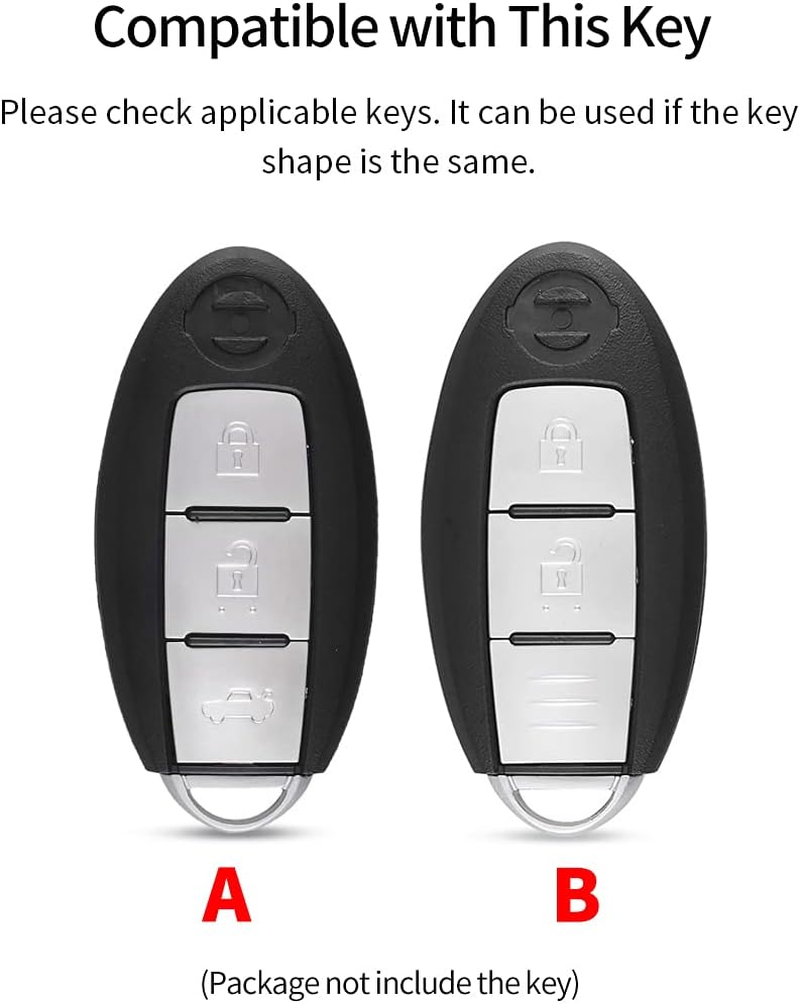 Ontto Car Key Fob Cover Fit for Nissan 350Z Qashqai J10 J11 X-Trail T31 T32 Kicks Tiida Pathfinder Murano Note Juke Key Case TPU Silicone Key Shell Key Holder Keychain Accessories Gray B image number 7