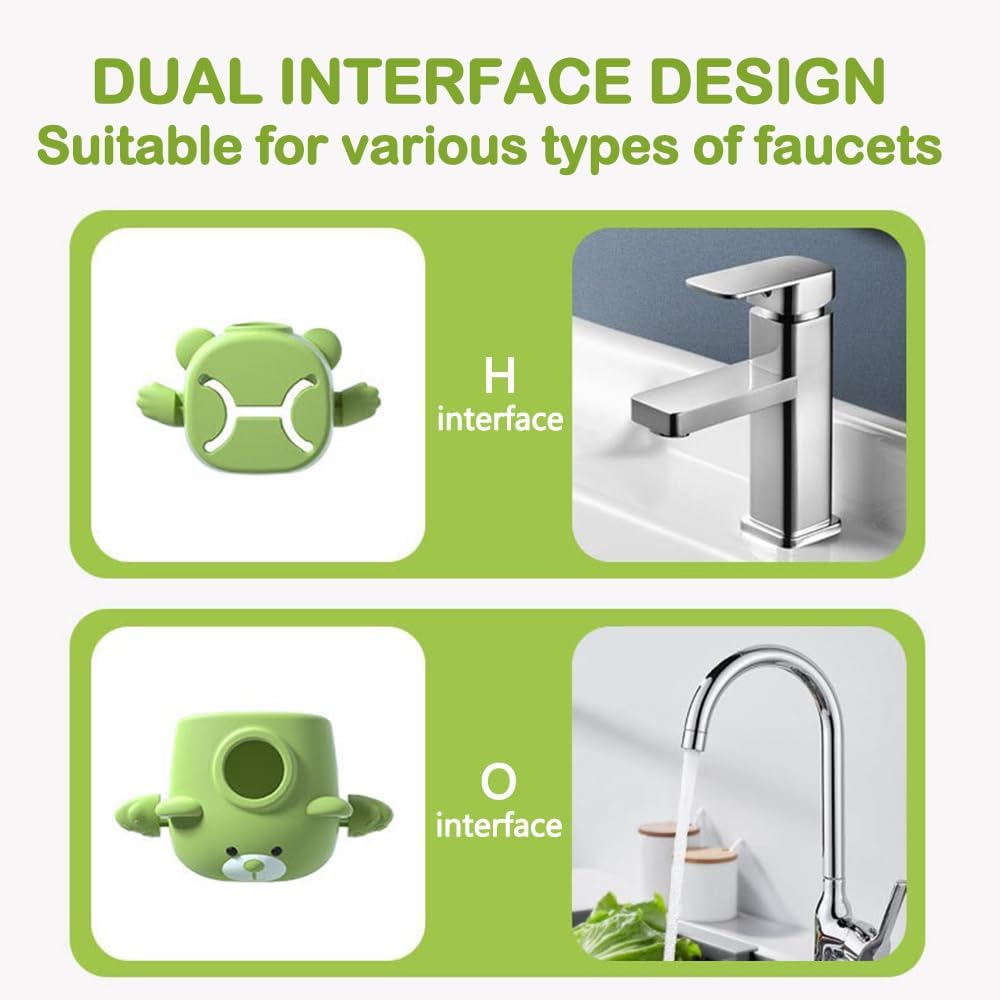 Faucet Extender for Sink Easy Use Sink Faucet Extenders with Temperature Sensitive for Toddlers, Kids Hand Washing Faucet Extension for Bathroom Sink, Kitchen (Green)