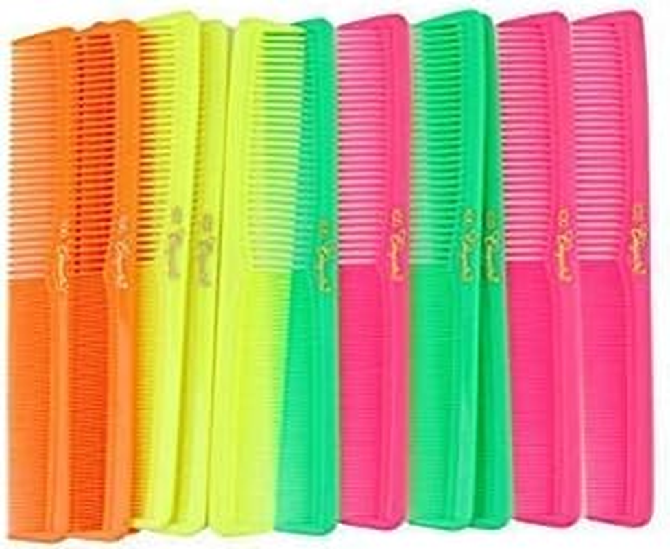 7 Inch All Purpose Hair Comb. Hair Cutting Combs. Barber&rsquo;S & Hairstylist Combs. Neon Mix. 12 Units.