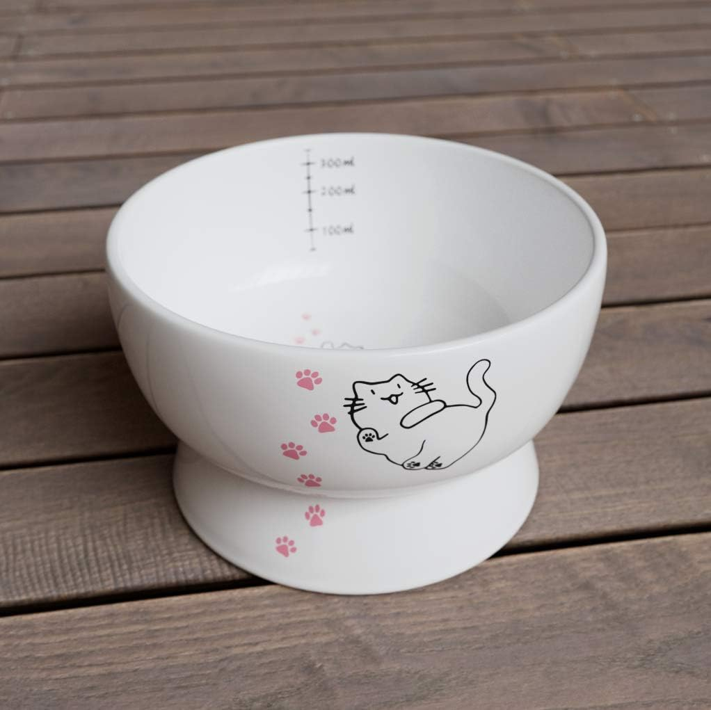 Raised Cat Water Bowl,Elevated, Porcelain Made, Pet Supplies, Backflow Prevention, Stress Free, Safety Choice for Your Pet, Superior for Drinking Water image number 5
