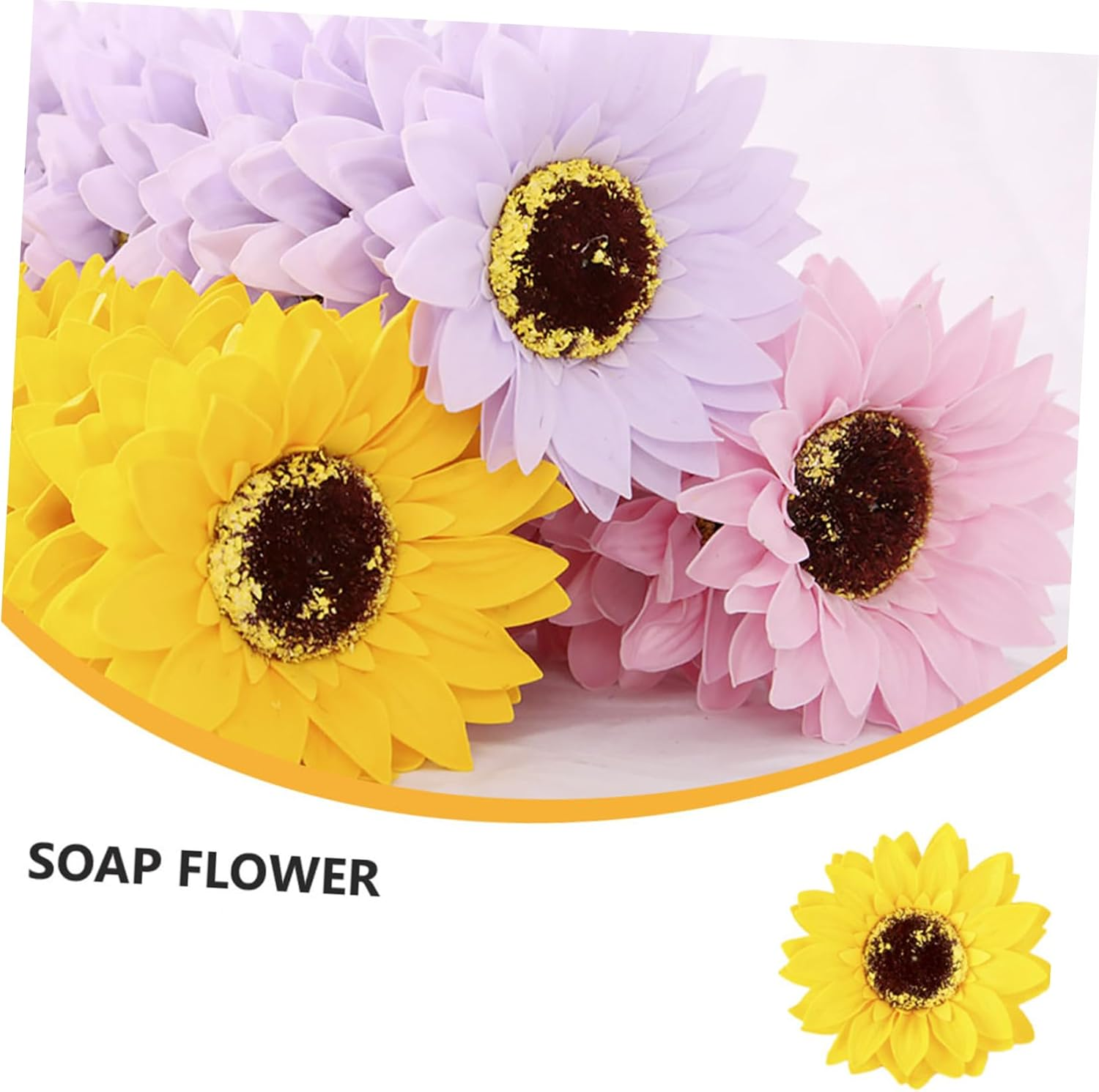 KOMBIUDA 12Pcs Delicate Floral Scented Flower Box Soap Sunflower Bouquet for Valentine'S Day image number 4
