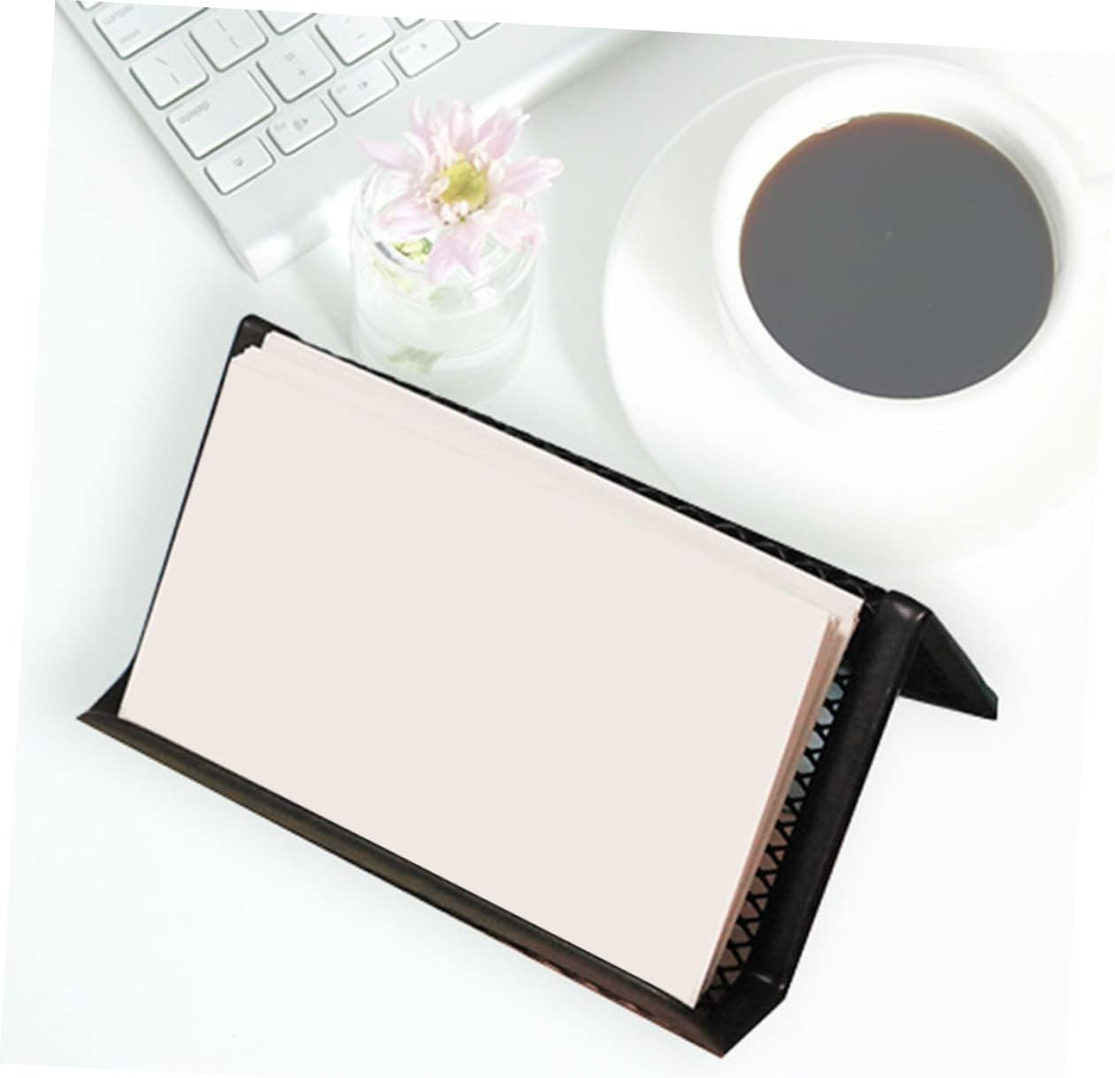 Ciieeo 4Pcs Portable Display Stand Metal Mesh Office Shelf Desk Storage for Accessories for Business Cards Holder and Pen Holder Desk in Home Office image number 5