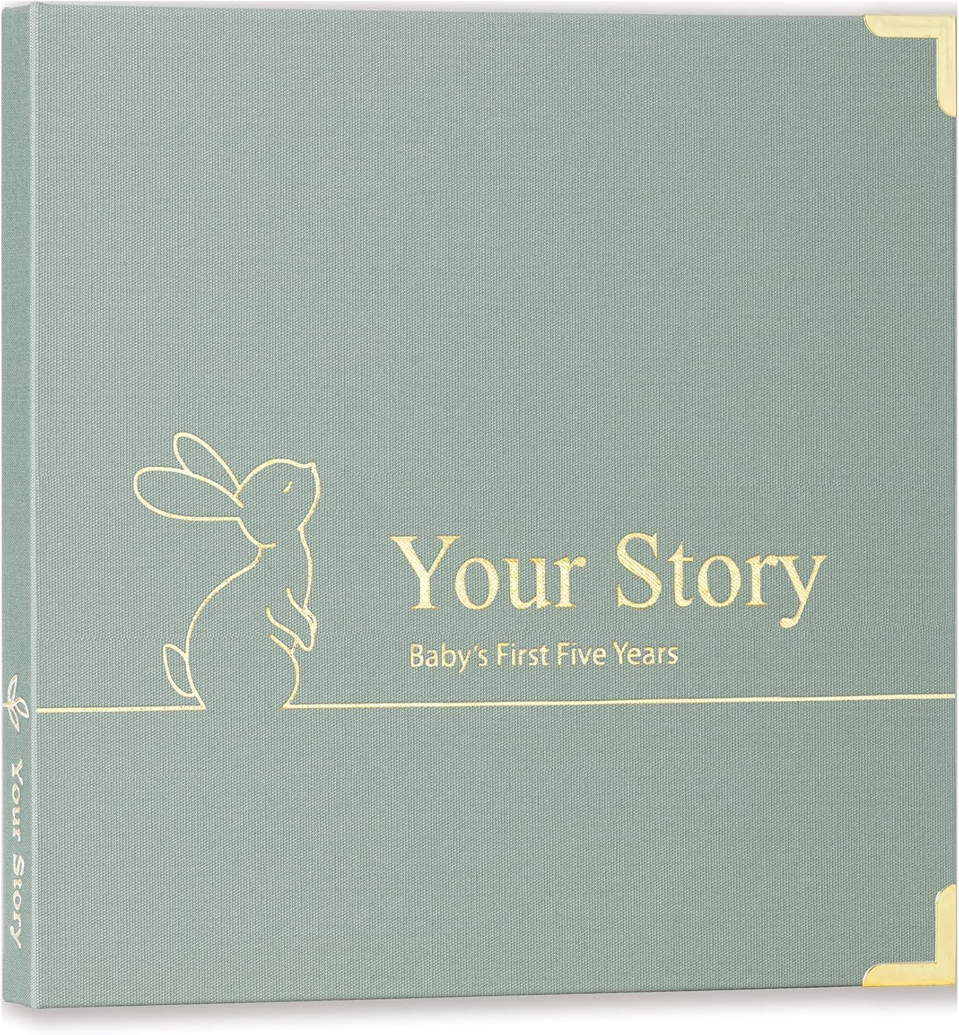 Baby Book Keepsake Boy or Girl Timeless Baby Memory Book First 5 Years for Baby Shower Gender Neutral Baby Scrapbook New Mom Gift Baby Journal from Birth to Age 5 Milestone Book Sage Green