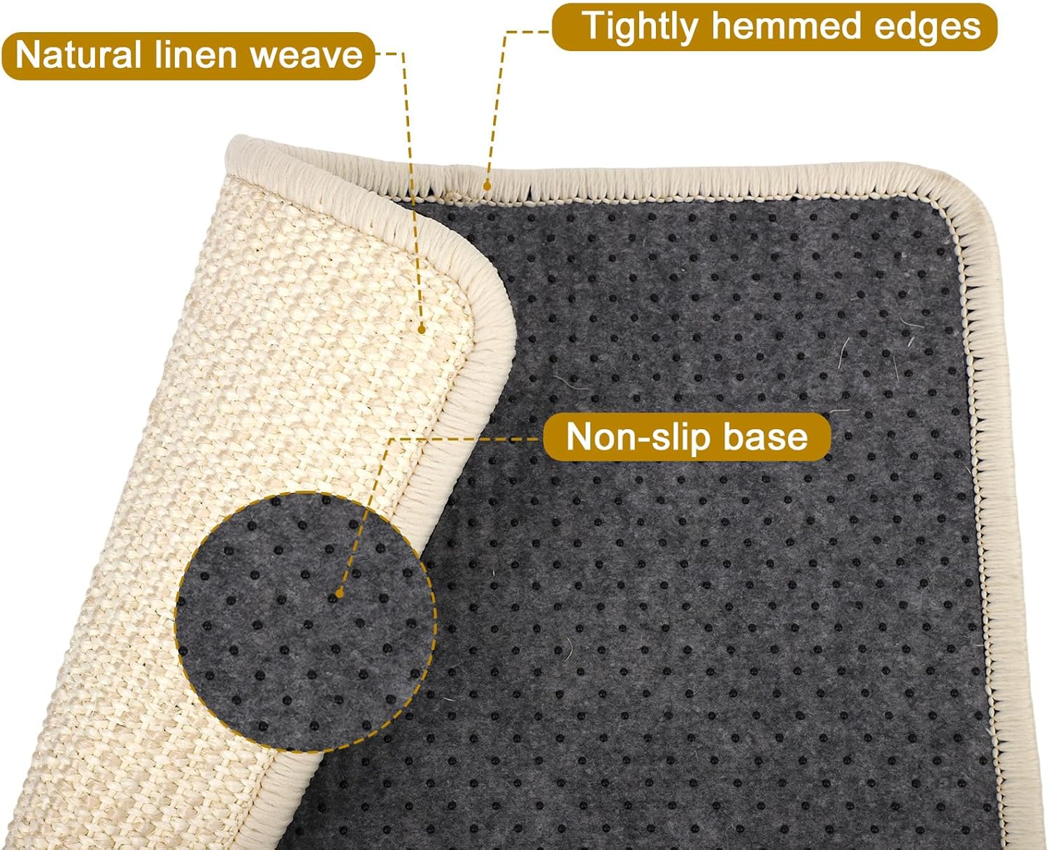 2Pcs Rabbit Scratching Pad, 40X30Cm/16X12In Sisal Bunny Scratching Mad Chew-Resistant Small Animal Bedding for Pet Chew Sleeping Nesting image number 2