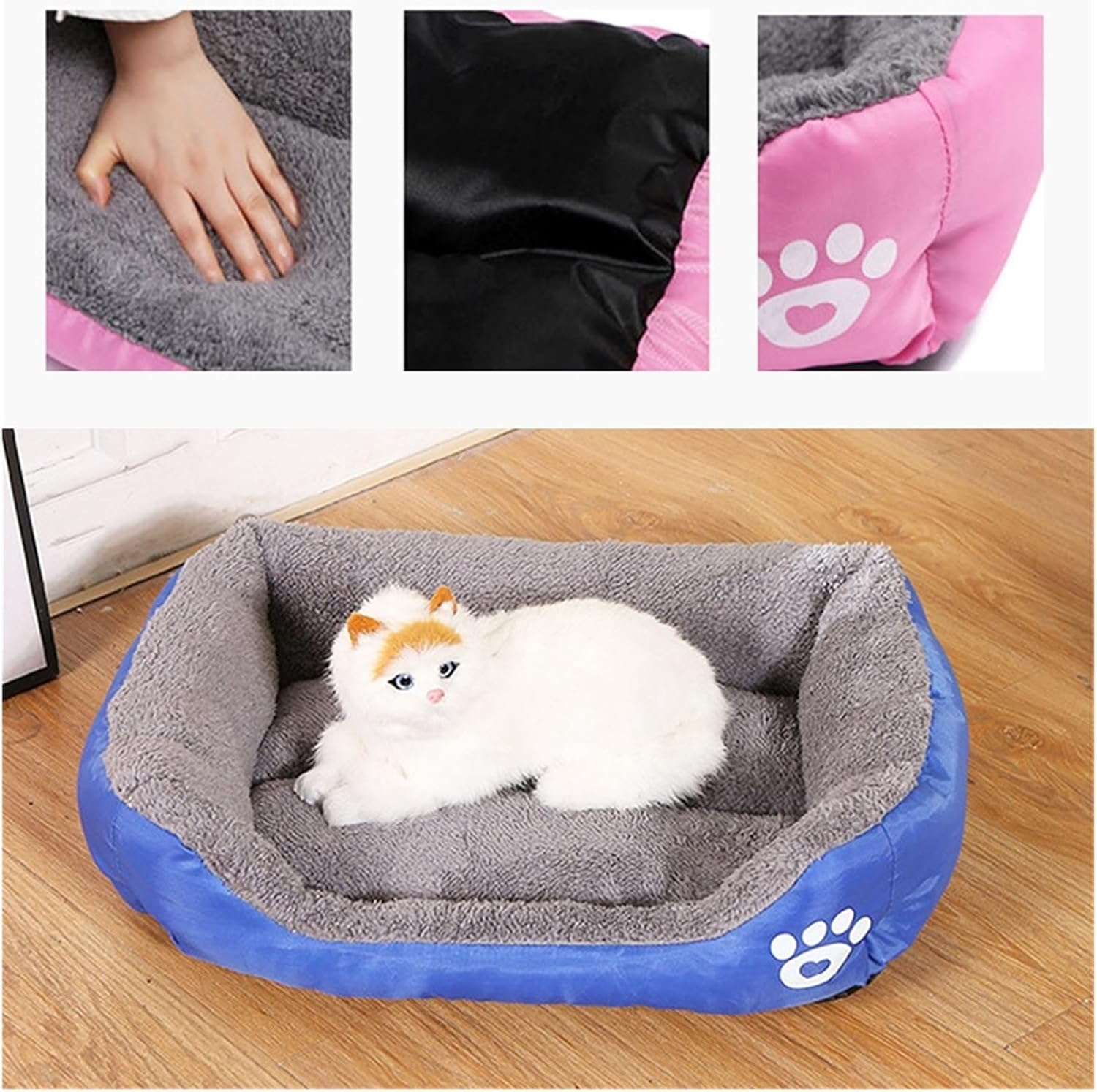 Pet Bed Large Pet Cat Dog Bed Square Plush Kennel Cat Mat Mattress Pet Cushion Medium Large Dogs Pet Comfort (Color : 1, Size : S) image number 2