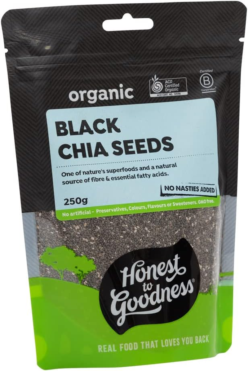 Honest to Goodness, Organic Chia Seeds Black, 250 Grams - Indulge in the Delightful Texture of These Tiny Seeds, a Perfect Nutrient-Rich Addition to Any Diet. image number 3