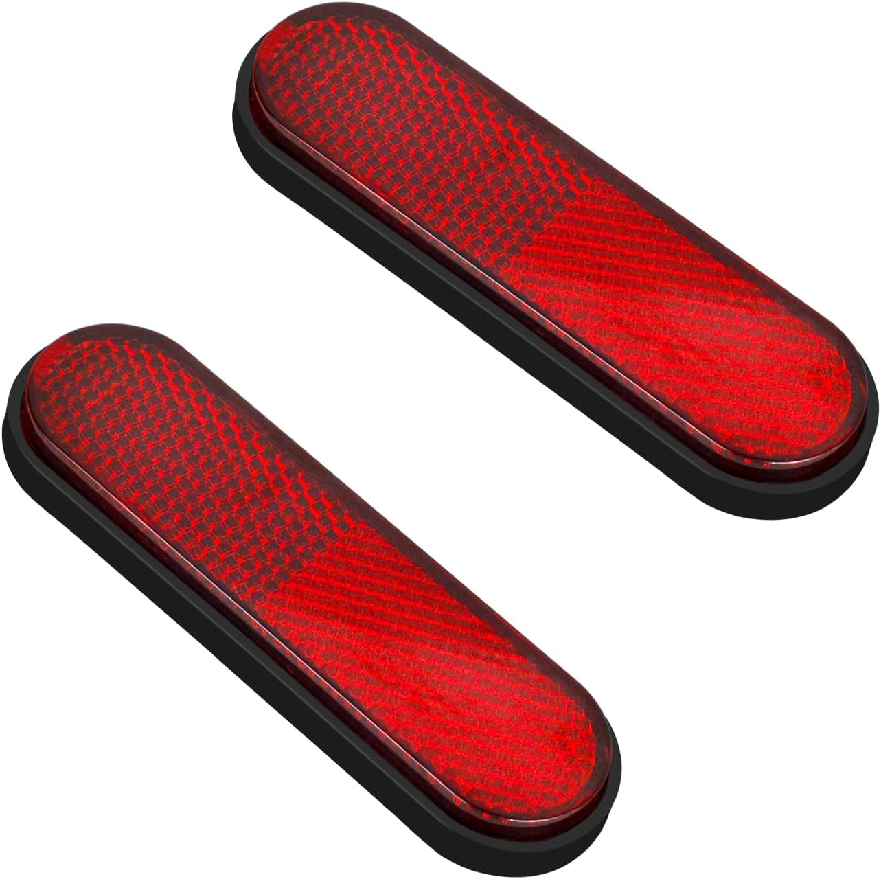 NTHREEAUTO Red Reflectors round Motorcycle Safety Reflector Universal Compatible with Bicycle, Bike, Cars, Trailer, Trucks, Boat, ATV, Dirt Bike, Driveway