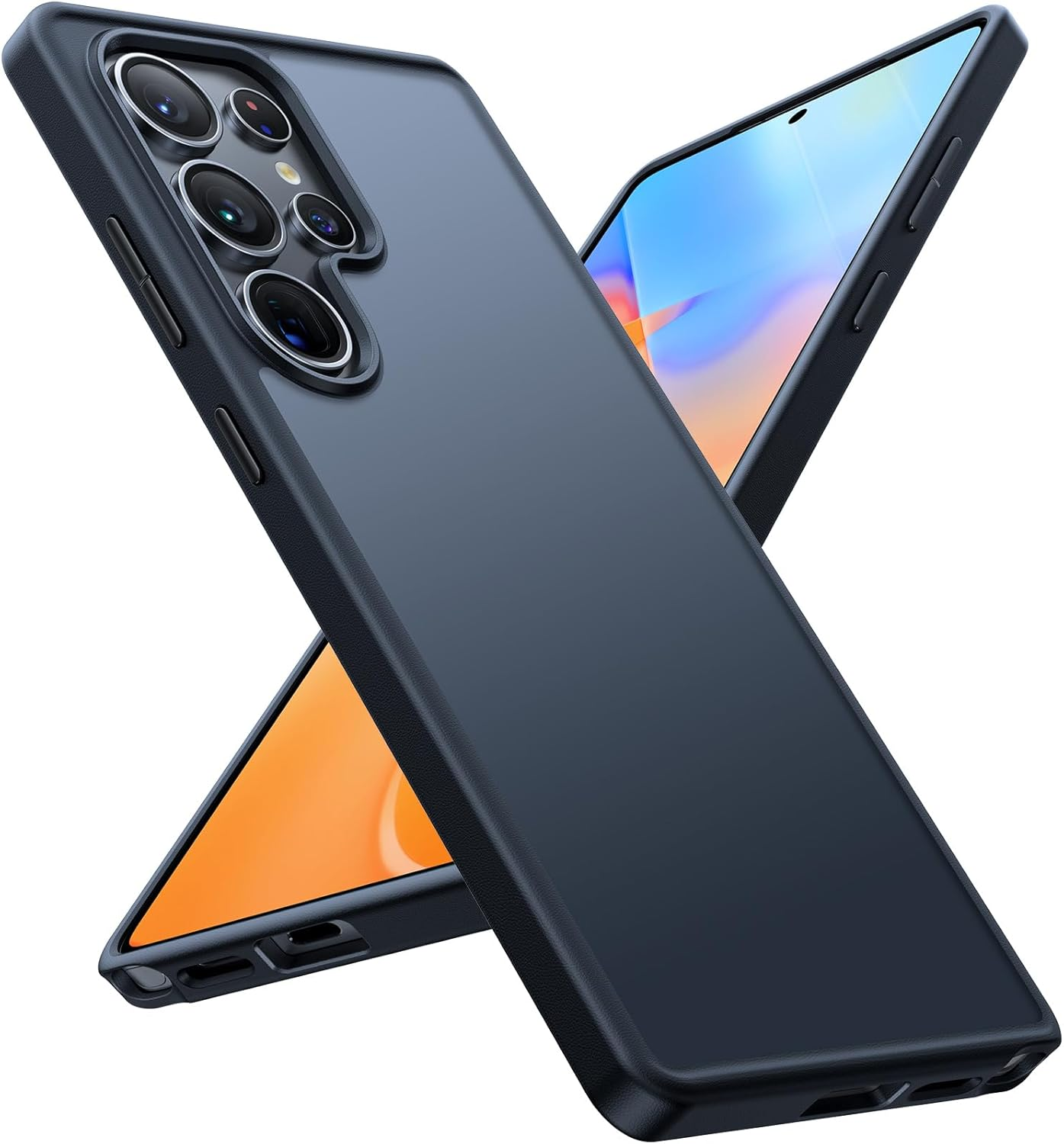 TORRAS Shockproof for Samsung Galaxy S25 Ultra Case 6.8'',12FT Military Grade Drop Tested, Protective Hard Semi-Clear Matte Back & Soft Edge Slim Galaxy S25 Ultra Clear Case Guardian Series, Clear