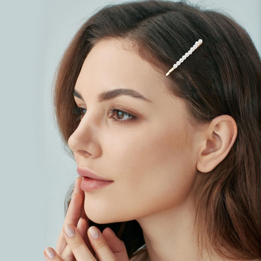 SOFPLATE Pack of 21 Pearl Hair Clips Bobby Pin Hair Clips Made of Metal Gold Butterfly Flowers Bow Leaf Alloy Elegant French Decorative Headpiece Accessories for Long Short Wedding image number 6