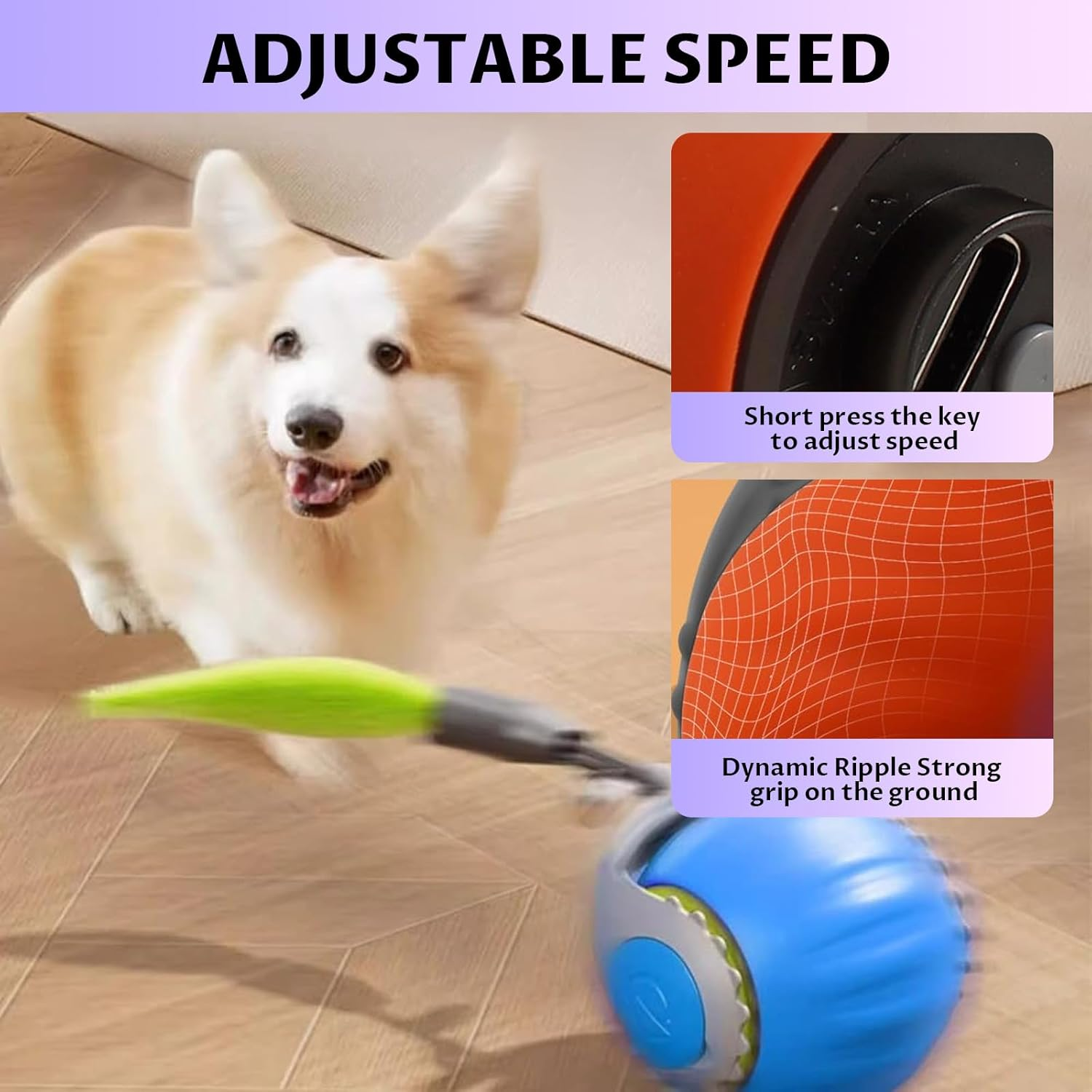 Velmoriah 2-Pack Speedy 3.0 Tail Cat Toy, 2025 Upgrade Smart Interactive Cat Toy Balls with 2 Speed, Cat Chase Toy for Cats, Dogs image number 1