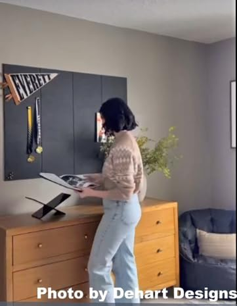 Office Cork Board Alternative | Gray Felt Tiles (12-Pack) | Felt Bulletin Board for Home | Wall Organizer for Office | Large Cork Boards | Pin Board Display | Dart Board Wall Protectors | Gray Black - Light Gray image number 5