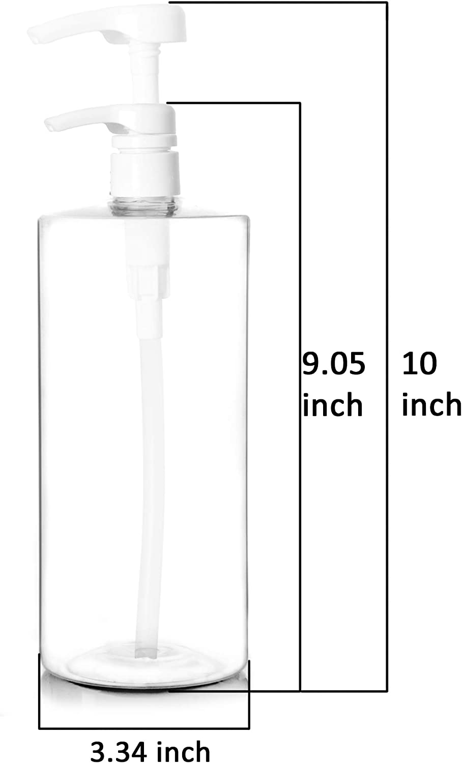 Youngever 4 Pack 1000ML Plastic Pump Bottles for Shampoo, 1 Liter Empty Shampoo Pump Bottles, Plastic Cylinder with Lockdown-Leak Proof-Pumps (White Pump) image number 1