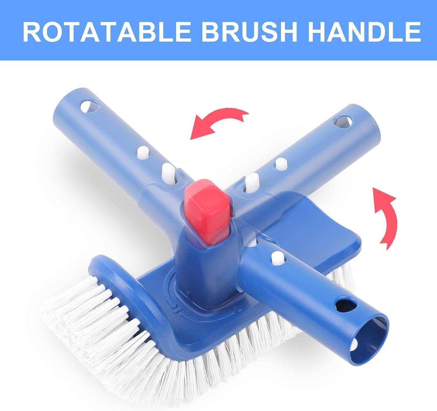 Upgraded Aluminum Pool Brush Head &ndash; Heavy Duty Scrub Brush for Pool Walls & Ground, Curved Ends for Deep Cleaning Swimming Pools, Durable Pool Maintenance Brush Tool (Blue) image number 4