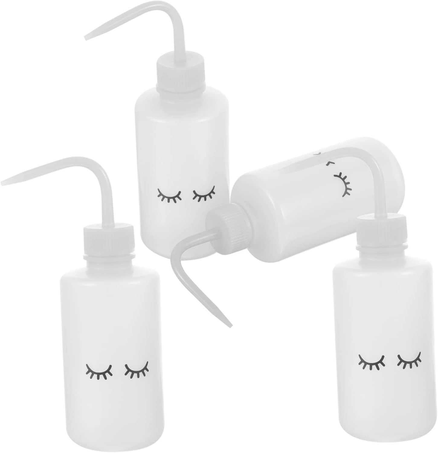 Kisangel 4Pcs Eyelashes Washing Bottles Portable Squeeze Plant Watering Bottles Angled Neck for Care and Precise Watering Design
