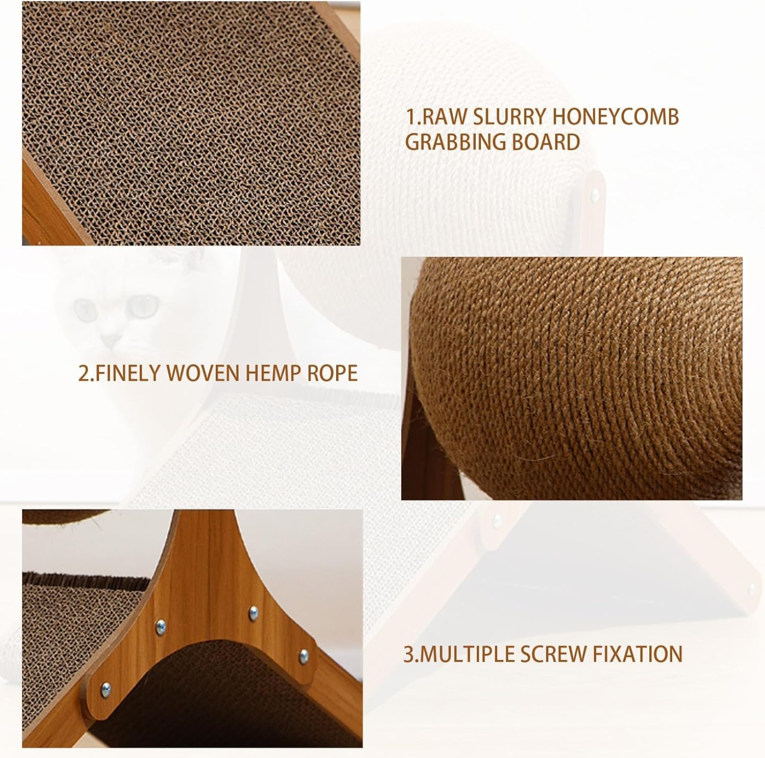 Cat Scratcher Ball Large Cat Scratching Ball Spinning Solid Cat Scratching Toy Pet Interactive Toy Protect Your Furniture from Scratches Scratching Pads image number 2