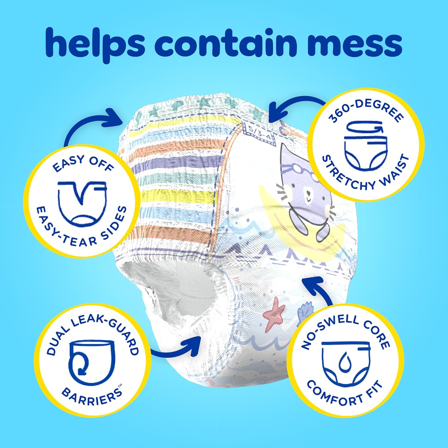 Pampers Swim Diapers Size 4 (20-33 Lb), 18 Count - Splashers Disposable Swim Pants, Medium image number 4