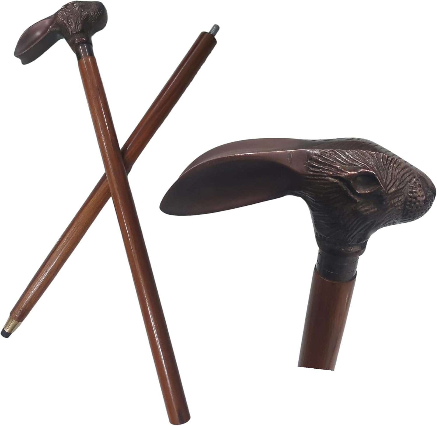 Dolchi Heirloom Elegance Bunny Head Wooden Cane with Antique Carving Detail - 37 Inches Tall - Perfect for Grandparents, Easter, Birthday Gifts image number 3