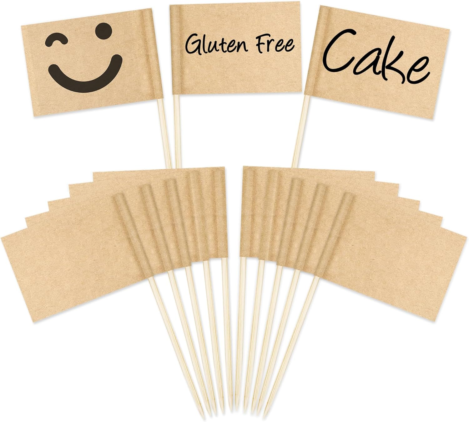 100 Pcs Blank Toothpick Flags Food Labels for Party Buffet Charcuterie Boards Accessories Cheese Markers Cocktail Picks Decorative Toothpicks for Appetizers Cupcake Sticks Decoration Party Supplies image number 2