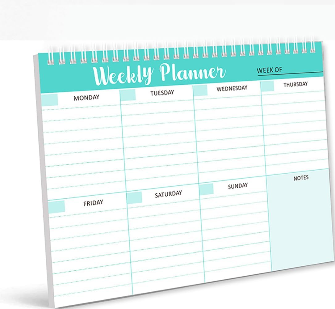 PQCLXUYA Weekly Planner Pad,Spiral Bound Weekly Goals Schedule,To-Do List Notebook,52 Weeks Calendars & Organizers for Meal, Appointments, Schedule, with Habit Tracker (Green) - Green image number 4