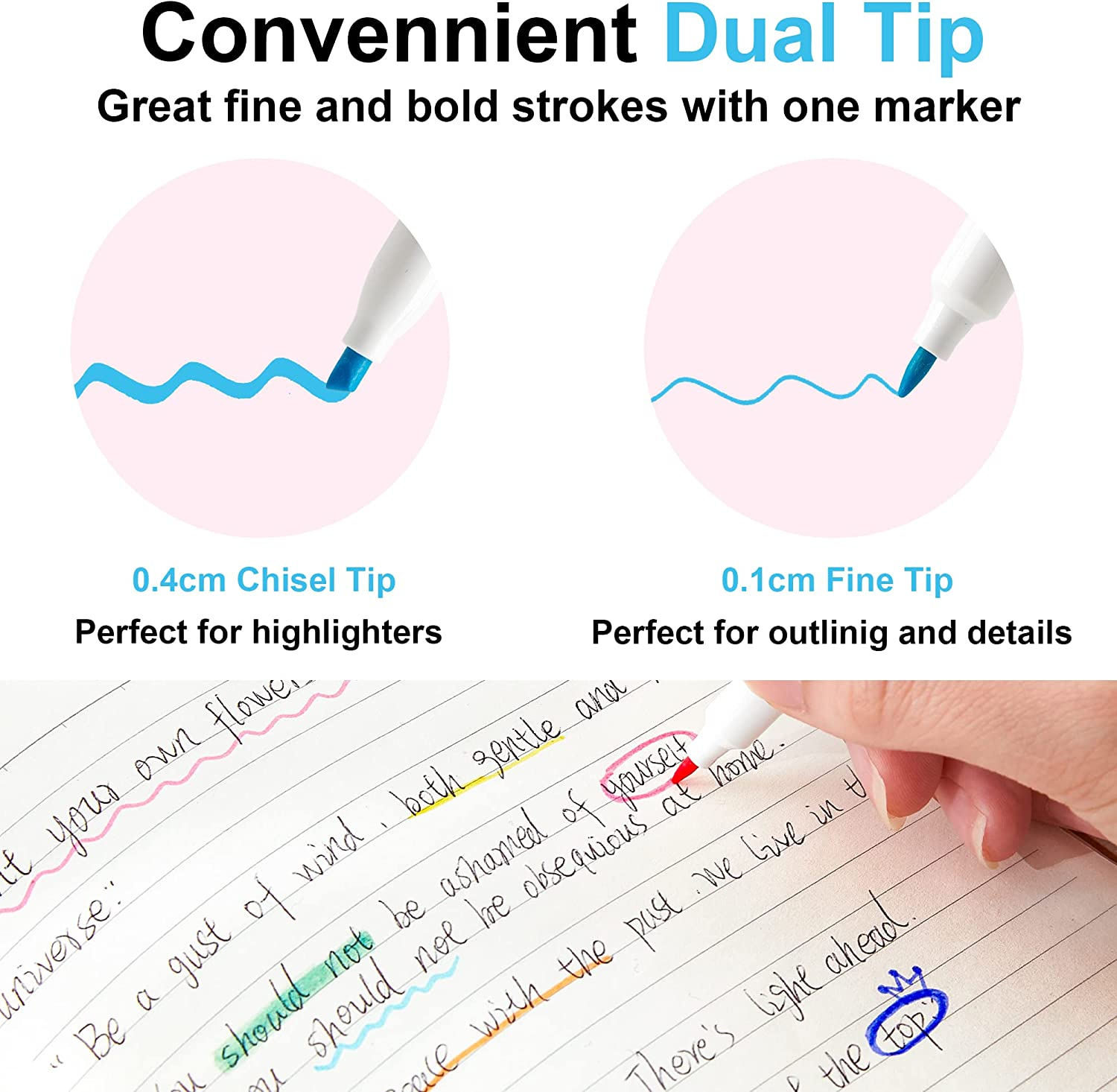 Shuttle Art Pastel Highlighters, 30 Colours Dual Tip Highlighters, Highlighter Markers Assorted Colours, Perfect for Colouring, Underlining, Highlighting, Journaling in School Office Home image number 1