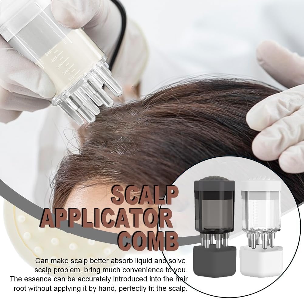 Wzenclave Scalp Applicator Comb Oil Applicator Bottle Hair Oil Applicator Bottle for Scalp Hair Comb for Scalp Massager Hair Growth Care Hair Oiling Applicator for Essential Oil Hair Treatment(2Pcs)
