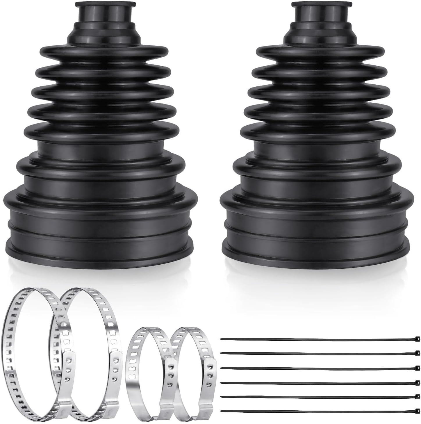 2PCS CV Boot Repair Kit for 19Mm to 24Mm Shafts Universal Car CV Axle Joint Boots Replacement Constant Velocity Kits with Clamps Cable Ties Dustproof Flexible image number 1