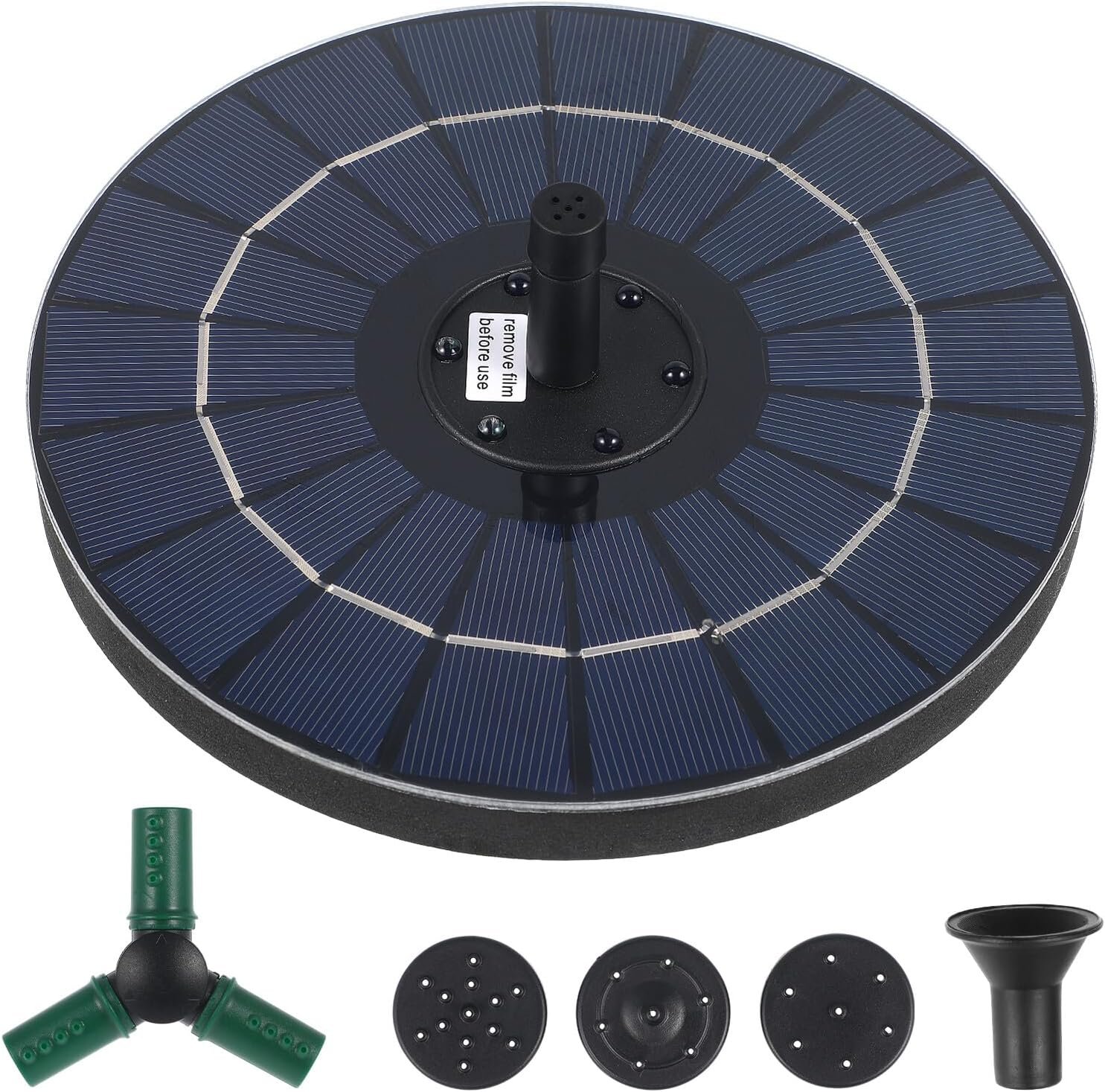 Alasum Solar Pool Fountain Pump with Colorful RGB Lights Floating Solar Birdbath Fountain for Garden and Multi-Head Water Feature with Water Shortage Protection image number 5