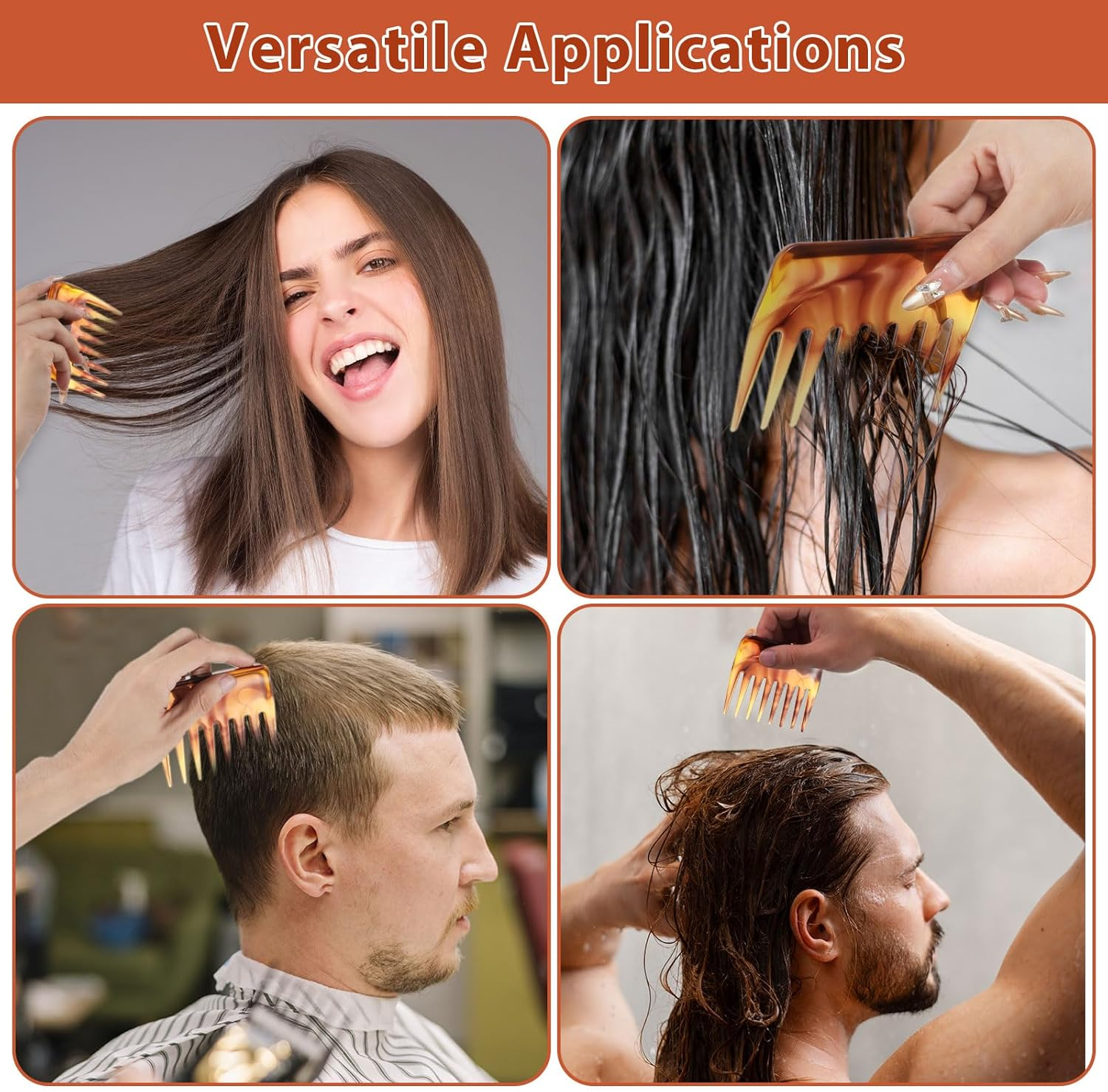 Curling Comb, Mini Portable Wide Teeth Comb, Handle-Less Curling Comb, Anti-Static Hair Comb, Suitable for Men and Women in Hairdressing Salon on Travel image number 6