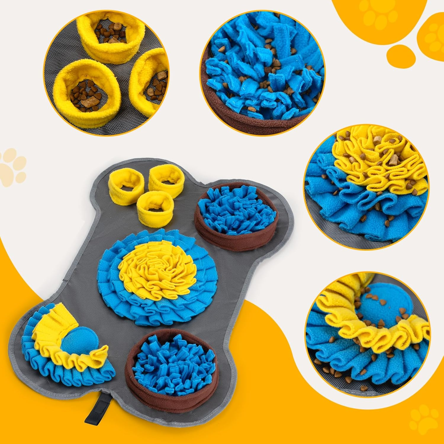 Barpor Snuffle Mat for Dogs: Small Pet Toys Mat for Behavior Training and Encourage Natural Foraging Skills and Slow Eating, 15"X22.8" image number 2