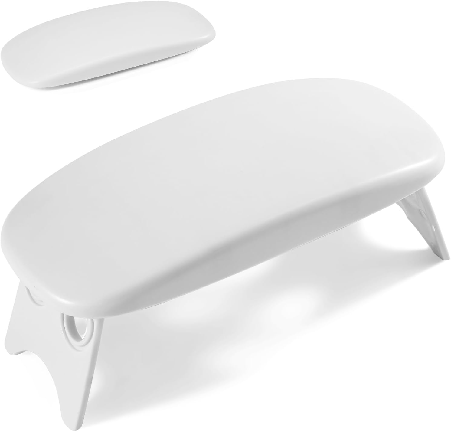 Huakaile Plastic Arm Rest for Nails Tech White, Foldable Manicure Hand Rest Stand Holder, Professional Nail Art Hand Pillow for Clients Table Desk Station Salon Supplies Accessories