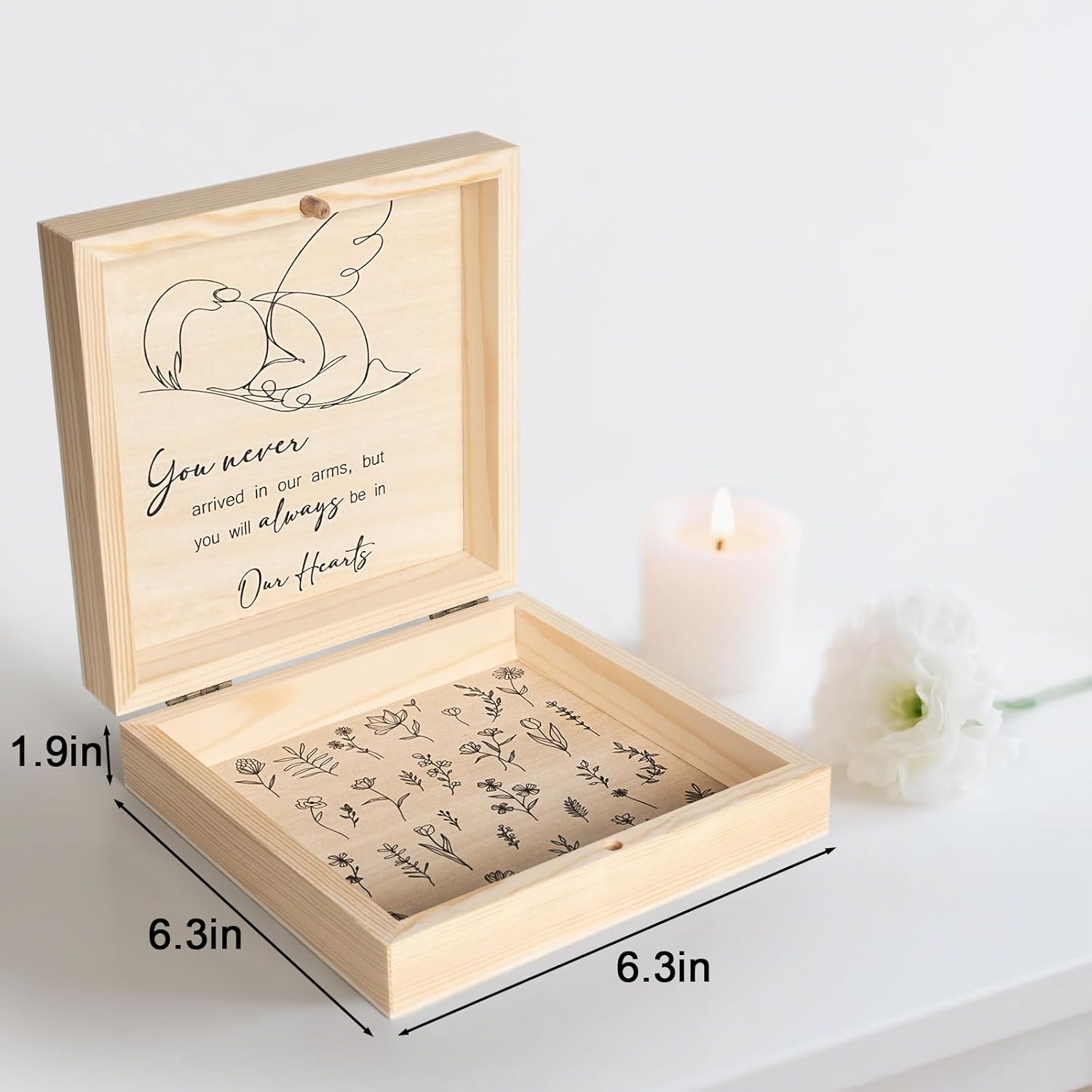 Miscarriage Memorial Box - Miscarriage Gift for Mothers Fathers Parents, Baby Loss Care Package, Pregnancy/Infant Loss Keepsake Box, Angel Baby Memory, Loss of Baby Sympathy Gift Bereavement image number 4