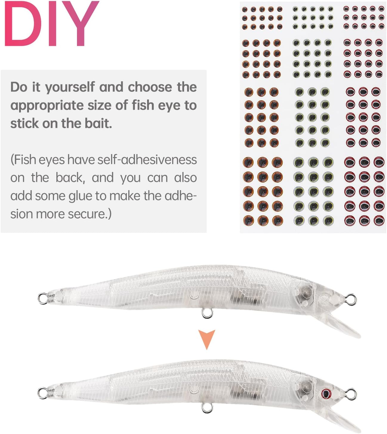 Origlam 20Pcs Lure Blanks Unpainted Fishing Lures, Blank Unpainted Minnow Crankbaits, Topwater Fishing Blanks Lures with 3D Fishing Eye for Salmon Trout Bass