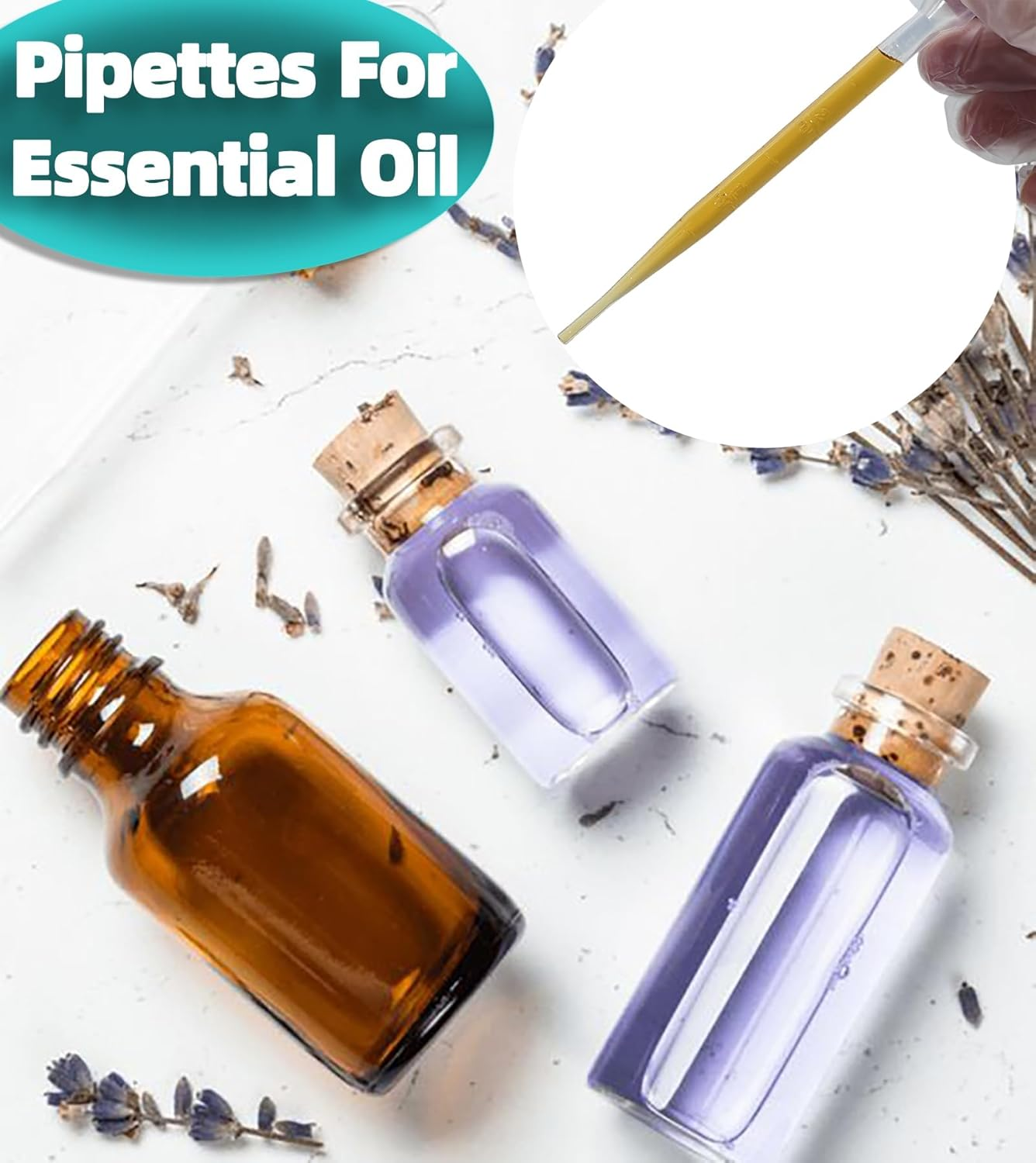 3ML Plastic Pipettes, 20 Pack Eye Droppers for Oils, Resin, Crafts, Labs, Kids Activities, Flexible Liquid Transfer image number 5