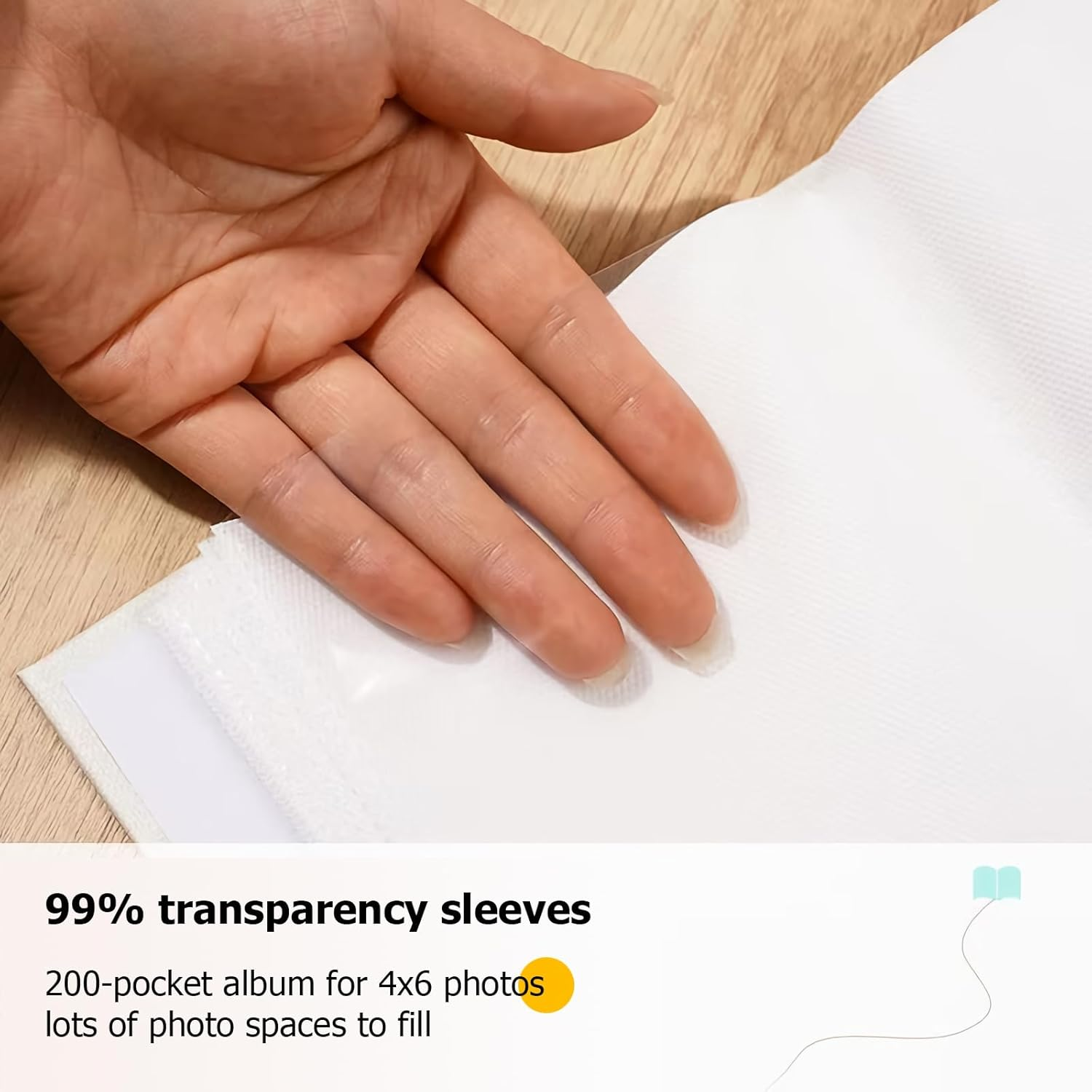 ​4X6 Photo Album with 200 Pockets - Memory Book for Baby, Wedding, Anniversary & Travel, Blue Cover​