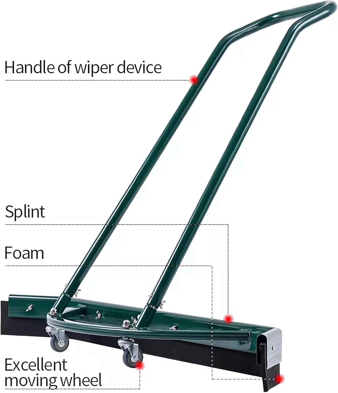 SPP Court Floor Wiper with Wheels &ndash; Heavy-Duty Water Removal Squeegee for All Floor Types &ndash; Wide Push Broom Squeegee for Indoor & Outdoor Sports Courts, Tile, Wood, Concrete & Gym Floors image number 6