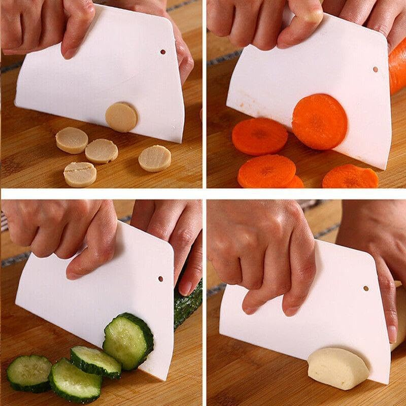 3 Pcs Dough Cutter Scraper Kitchen Tool Pastry Bowl Divider Bench Scrape Fondant, Multiple Sizes image number 2