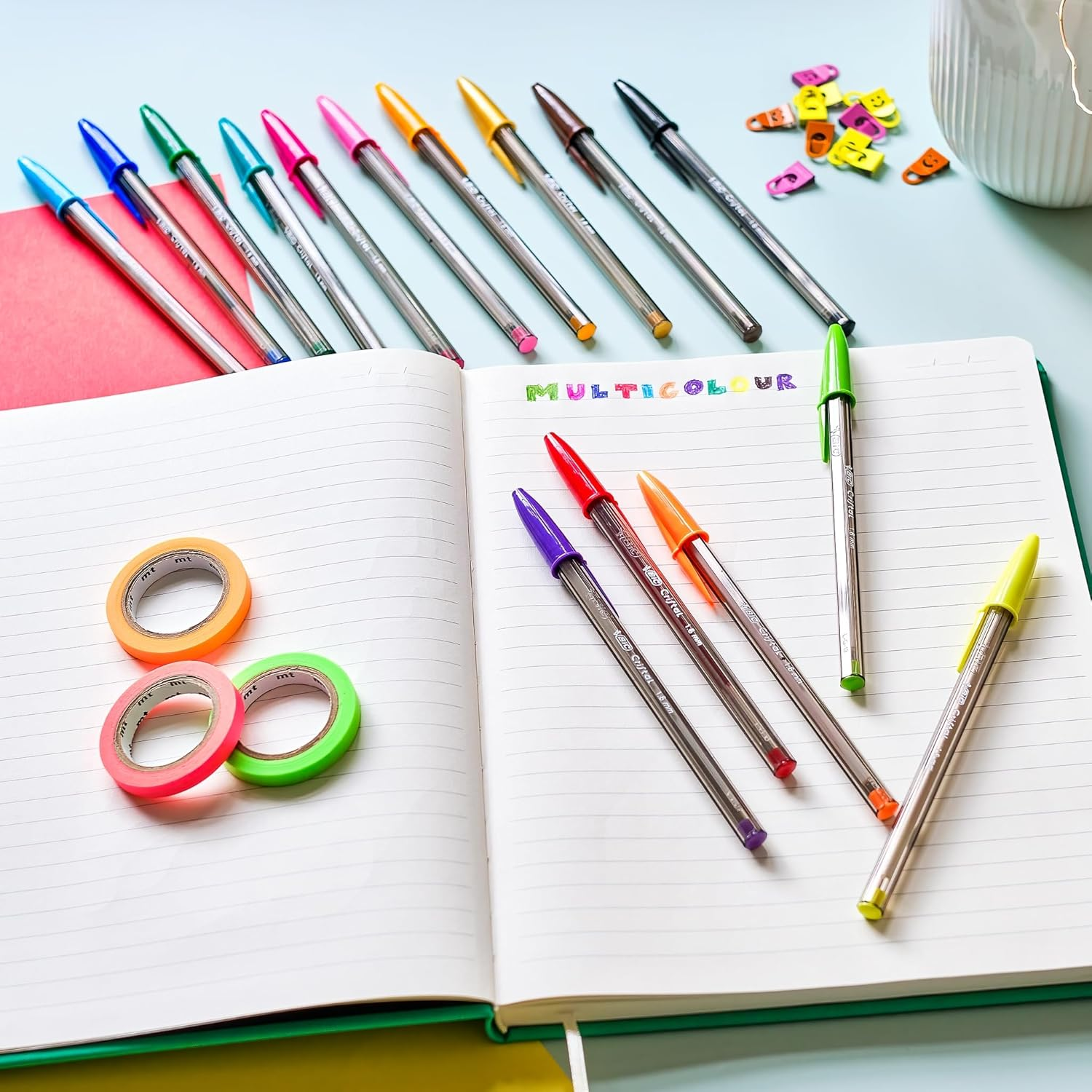 Bic Cristal Multicoloured Ballpoint Pens Large Nib (1.6 Mm) - Pack of 2 Packs of 10 image number 2