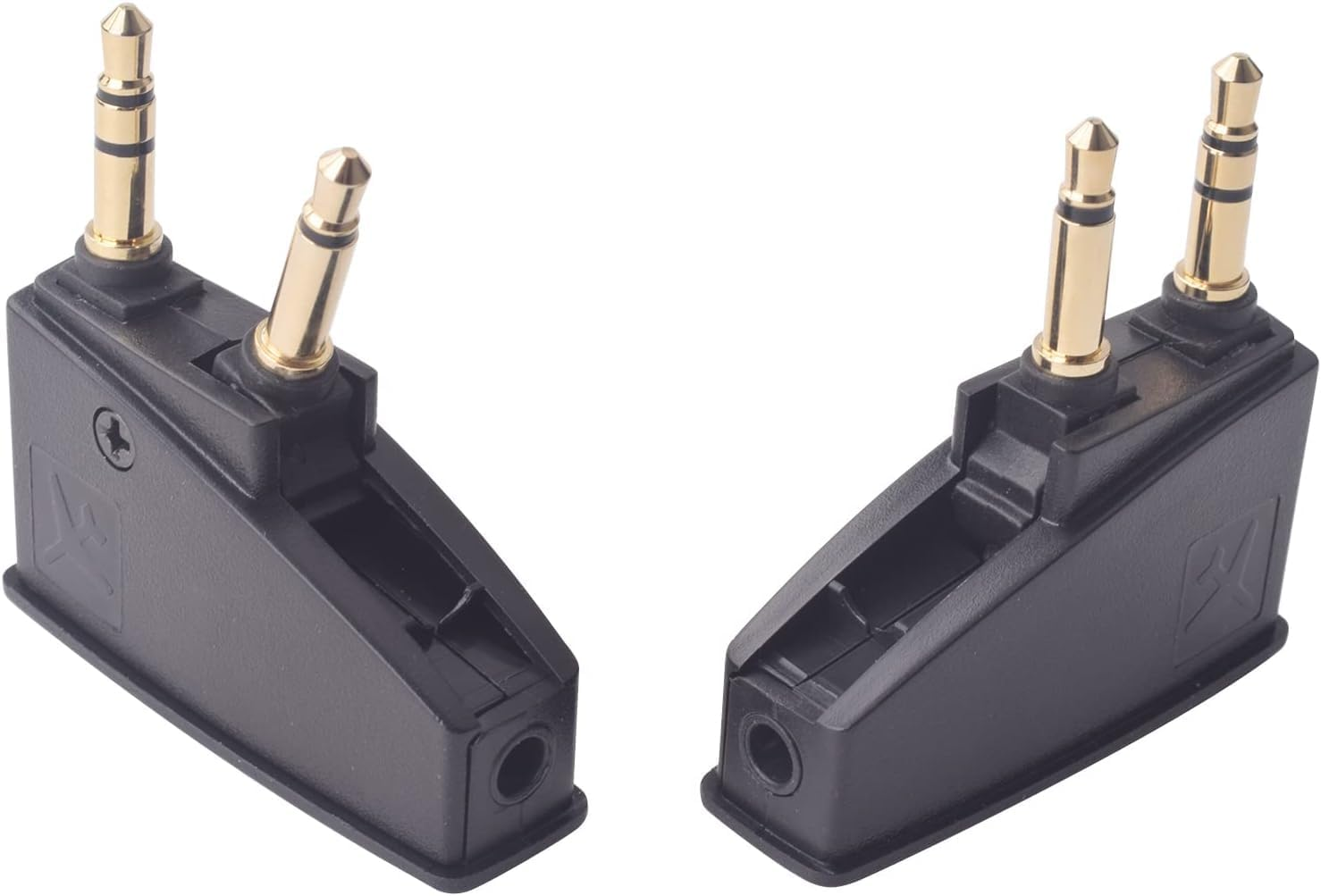 2 Packs QC35 II Airplane Adapter Audio Stereo Jack Compatible with Bose Quietcomfort 2 QC3 QC15 QC25 QC35 QC45 Soundlink Soundlinkii AE2 Ae2I AE2W and More Headset with 3.5Mm Golden Plated Jack Plugs