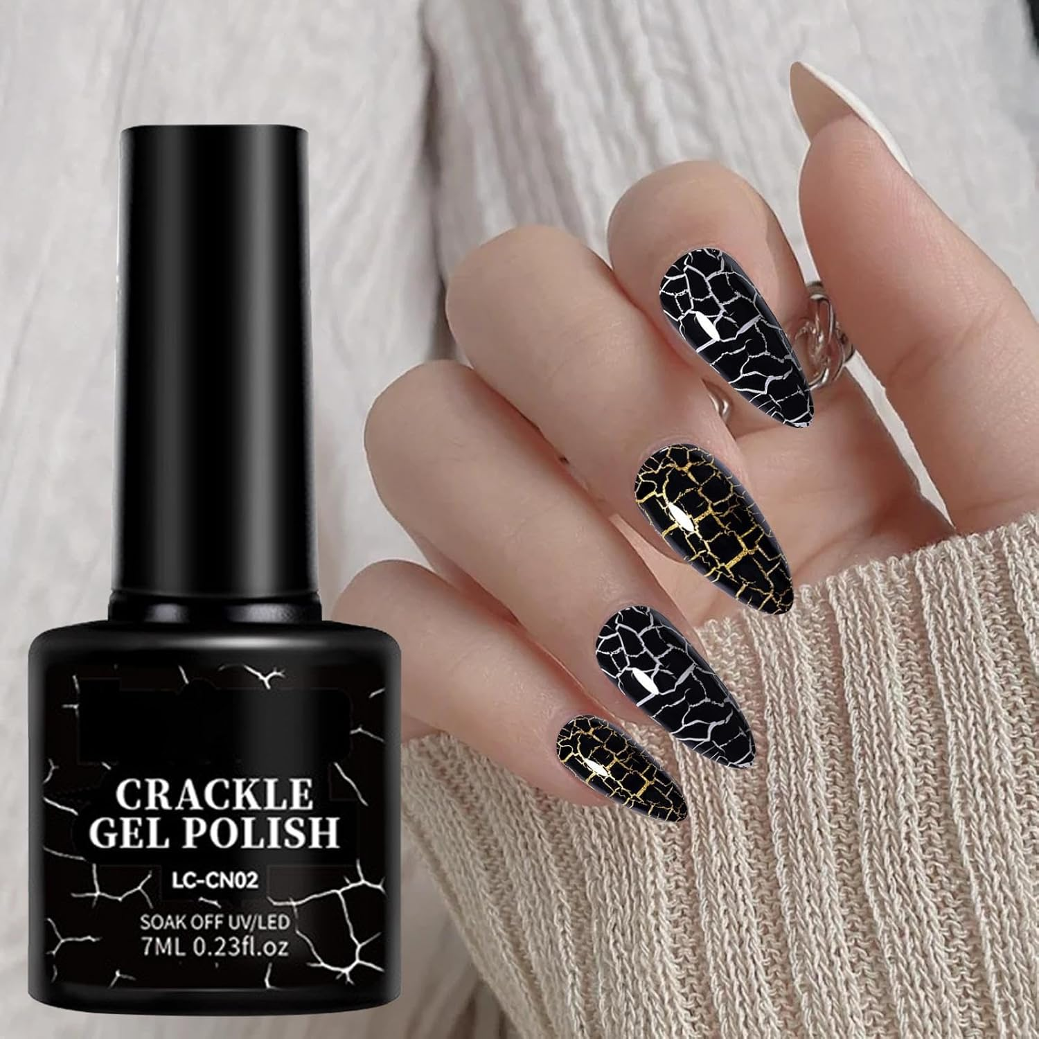 Blooming Gel Nail Polish - Cool Nail Polish | Crackle Gel Lacquer | 7Ml Women&rsquo;S Manicure Supplies, Clear Marble Nail Arts, Fingernail Decor for Salon, Home, Events, Watercolor Design for Prom - Cn02 image number 3