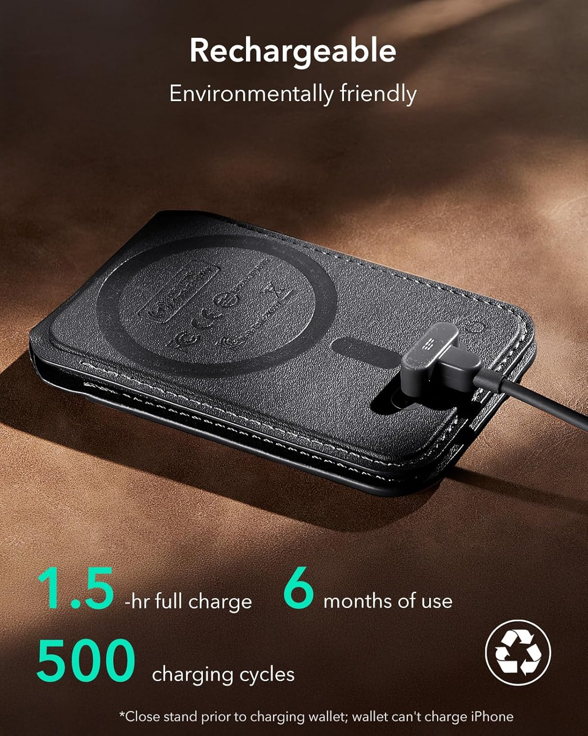 ESR Geo for Magsafe Wallet with Full Find My Functionality,5 Card-Holder, RFID Blocking, Magnetic Wallet for Iphone 17/16/15/14/13/12 Series,With Adjustable Stand, Black - Black image number 5