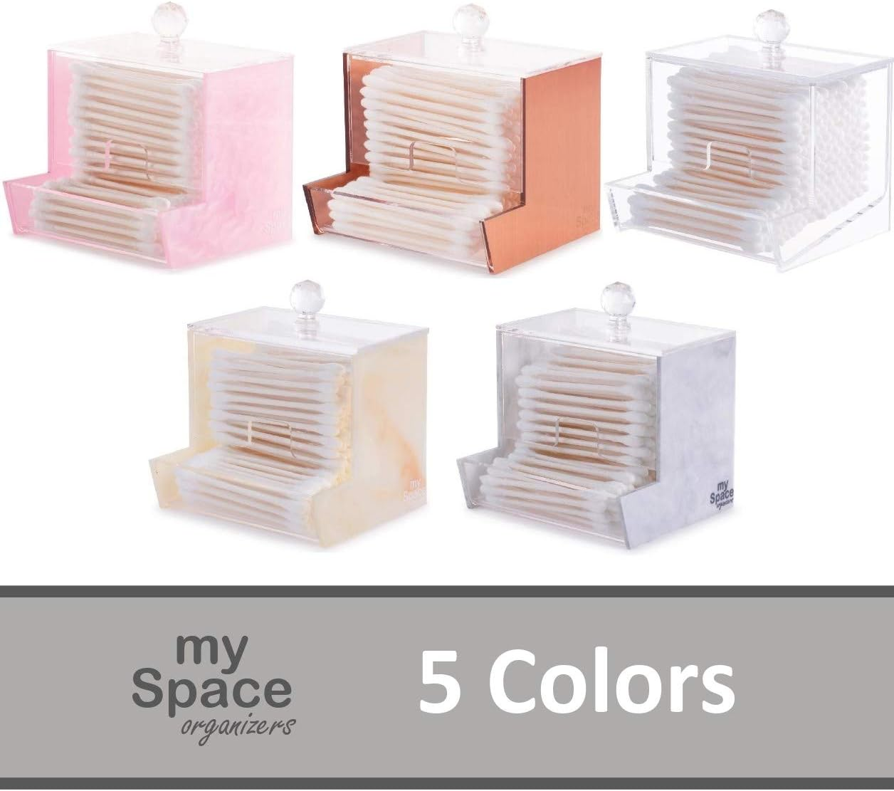 Acrylic Qtip Holder for Qtip Brand Cotton Swabs, Qtip Dispenser, Modern Bathroom Decor, Cotton Swab Holder, Cotton Swab Dispenser, Bathroom Organizer Countertop Bathroom Storage Vanity Organizer Set image number 1
