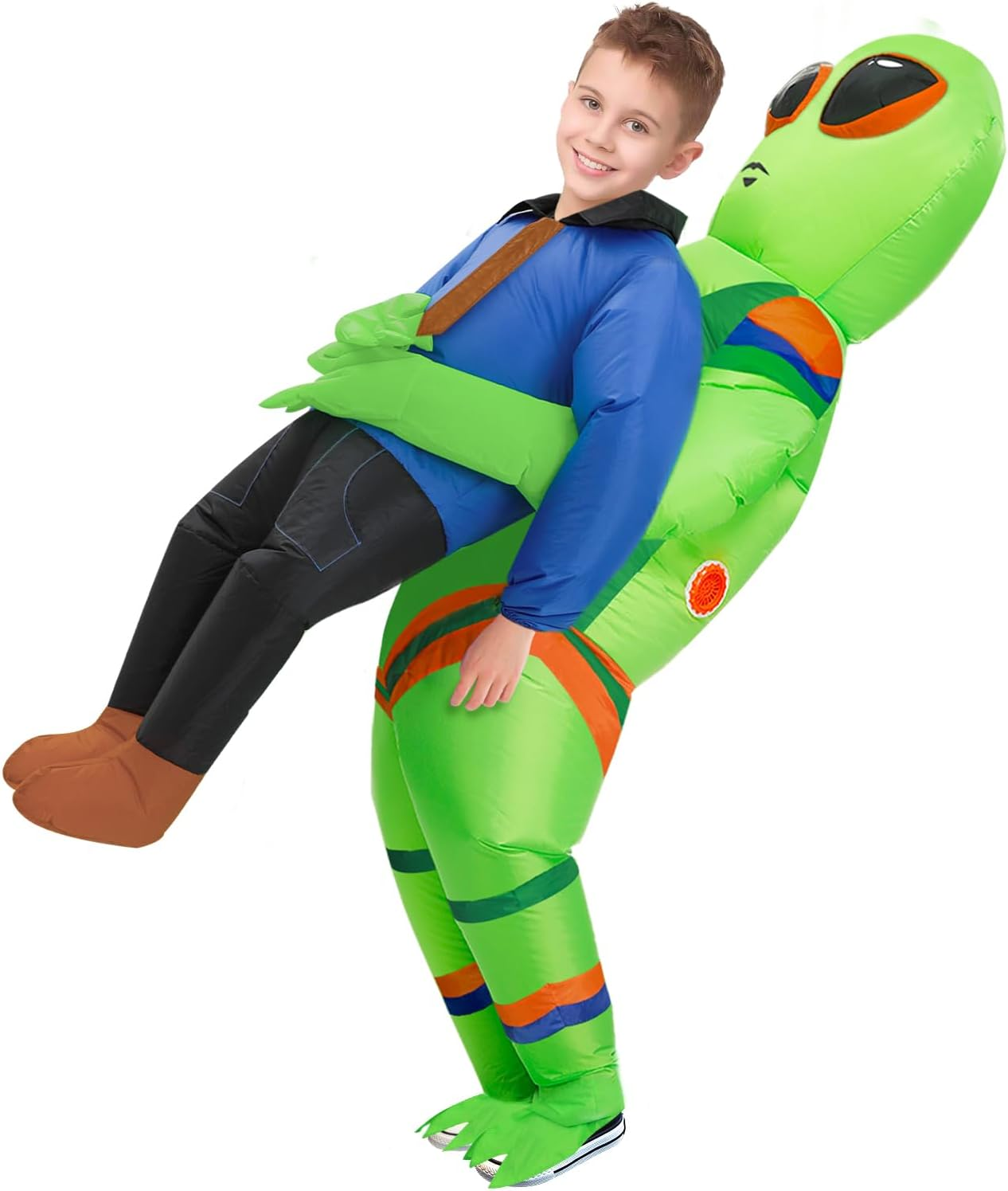 Inflatable Alien Costume for Adult Kids Blow up Alien Halloween Costumes Alien Abduction Costume Cosplay Party