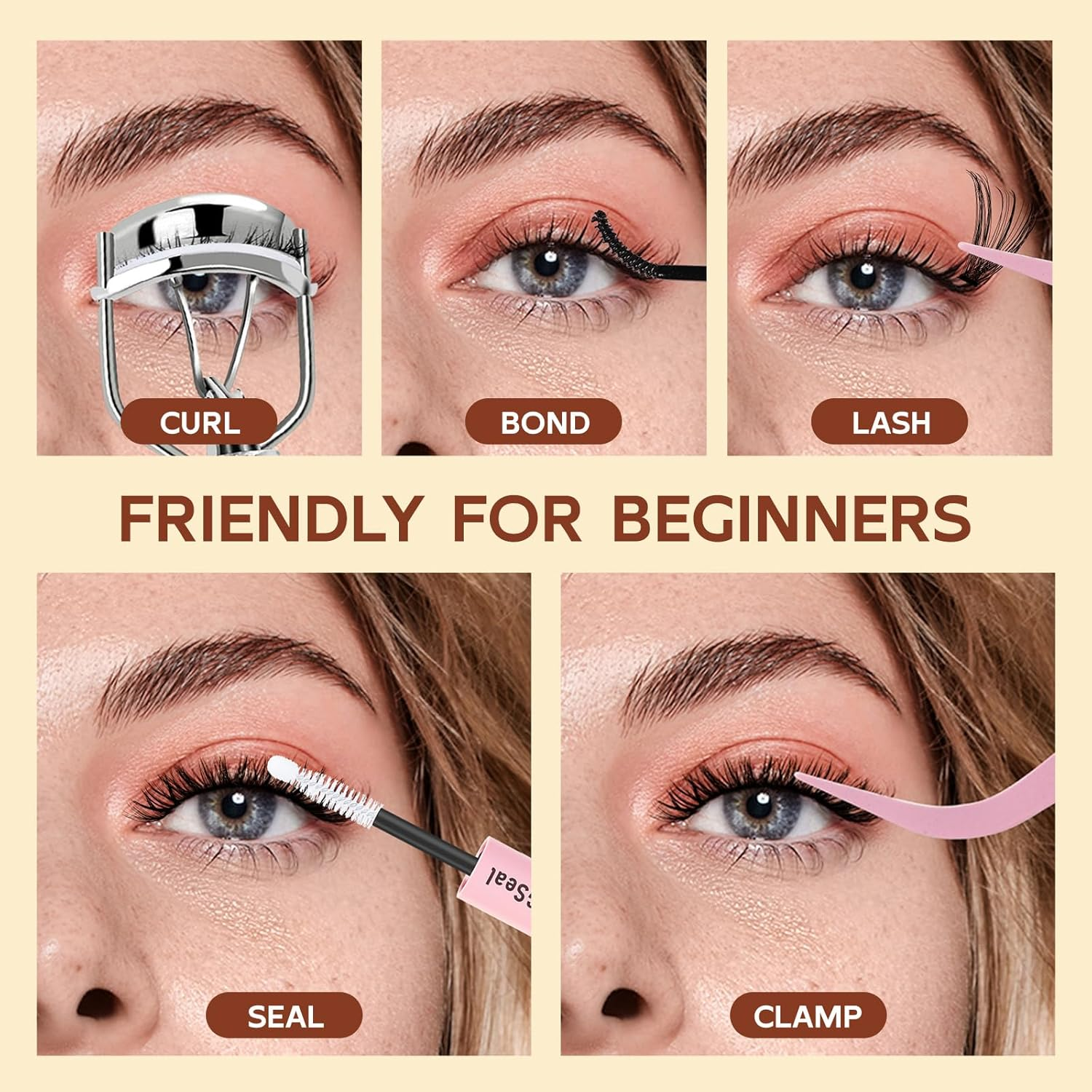 QUEWEL DIY Lash Extension Kit 280Pcs Lash Clusters Eyelash Extension Kit Mix 12-18Mm 30D 40D Individual Lashes Kit with Lash Bond and Seal and Tweezers for Easy DIY at Home(Dj-30+40D Kit)